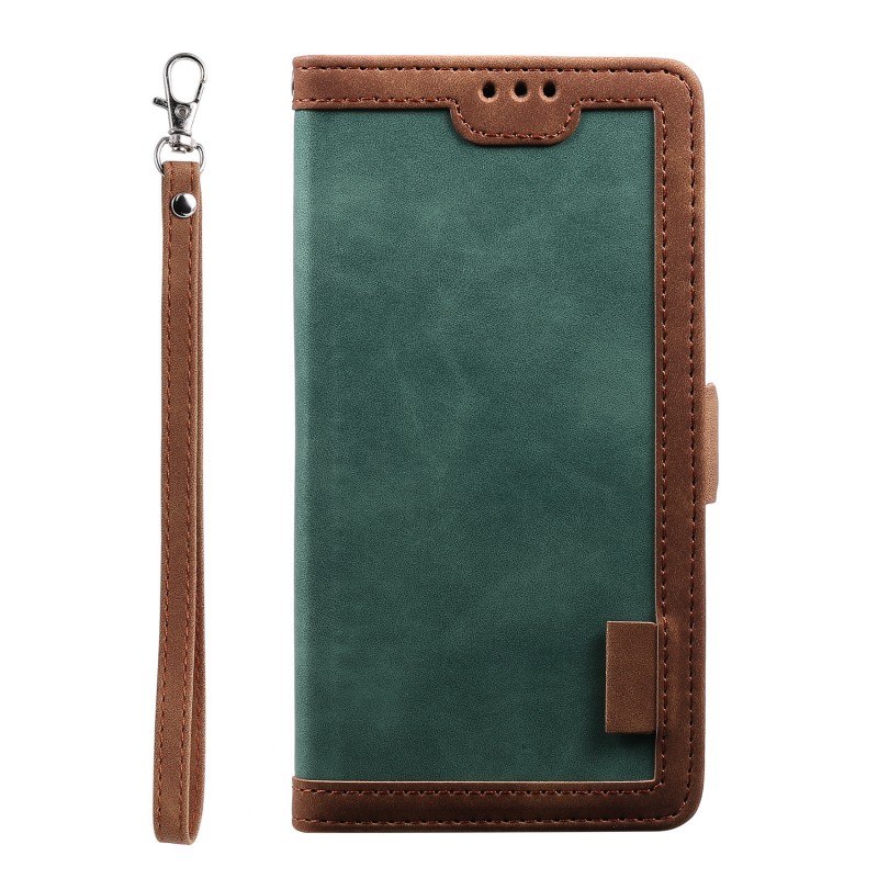 Flip Phone Leather Case with Hand Strap, Card Slot, and Bracket